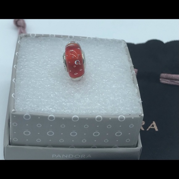 Pandora Red Effervescence Murano Glass Charm M3 - Picture 2 of 5